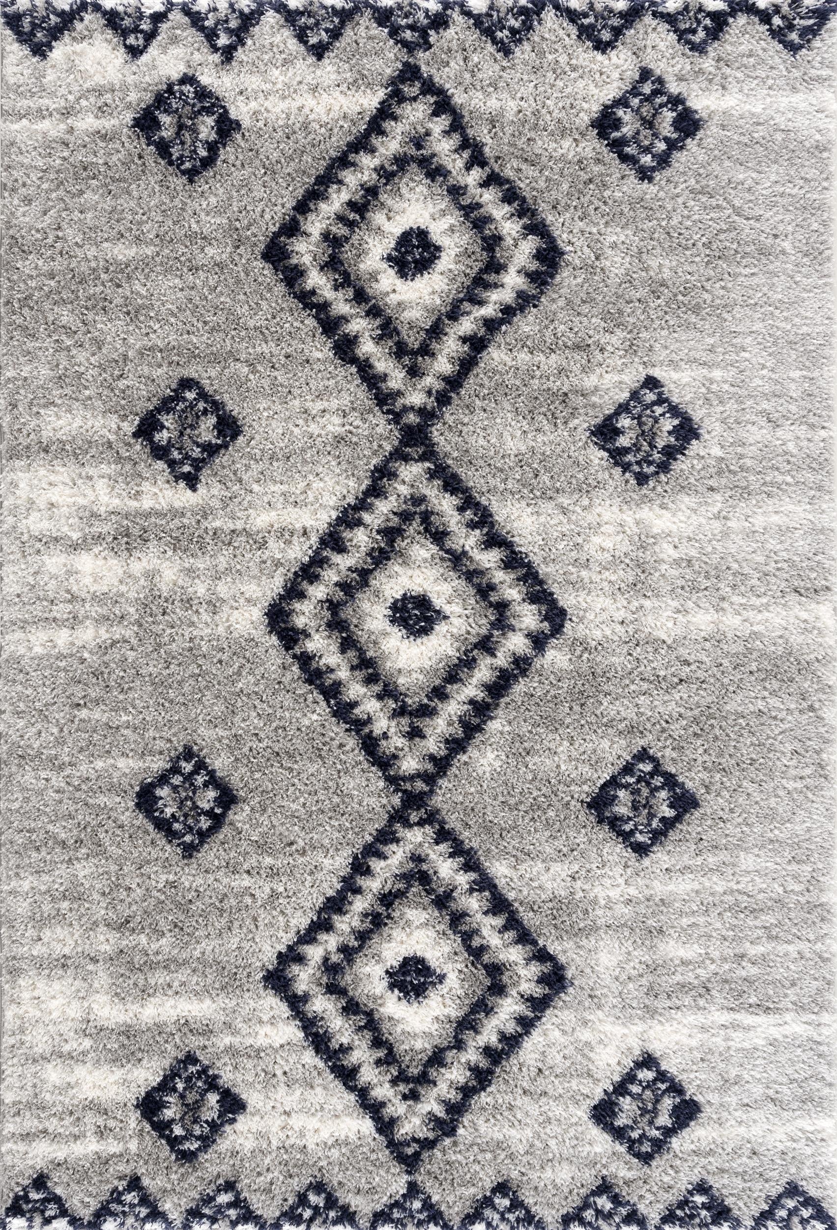 Azel Moroccan Contemporary Grey and Blue Indoor Rug-8