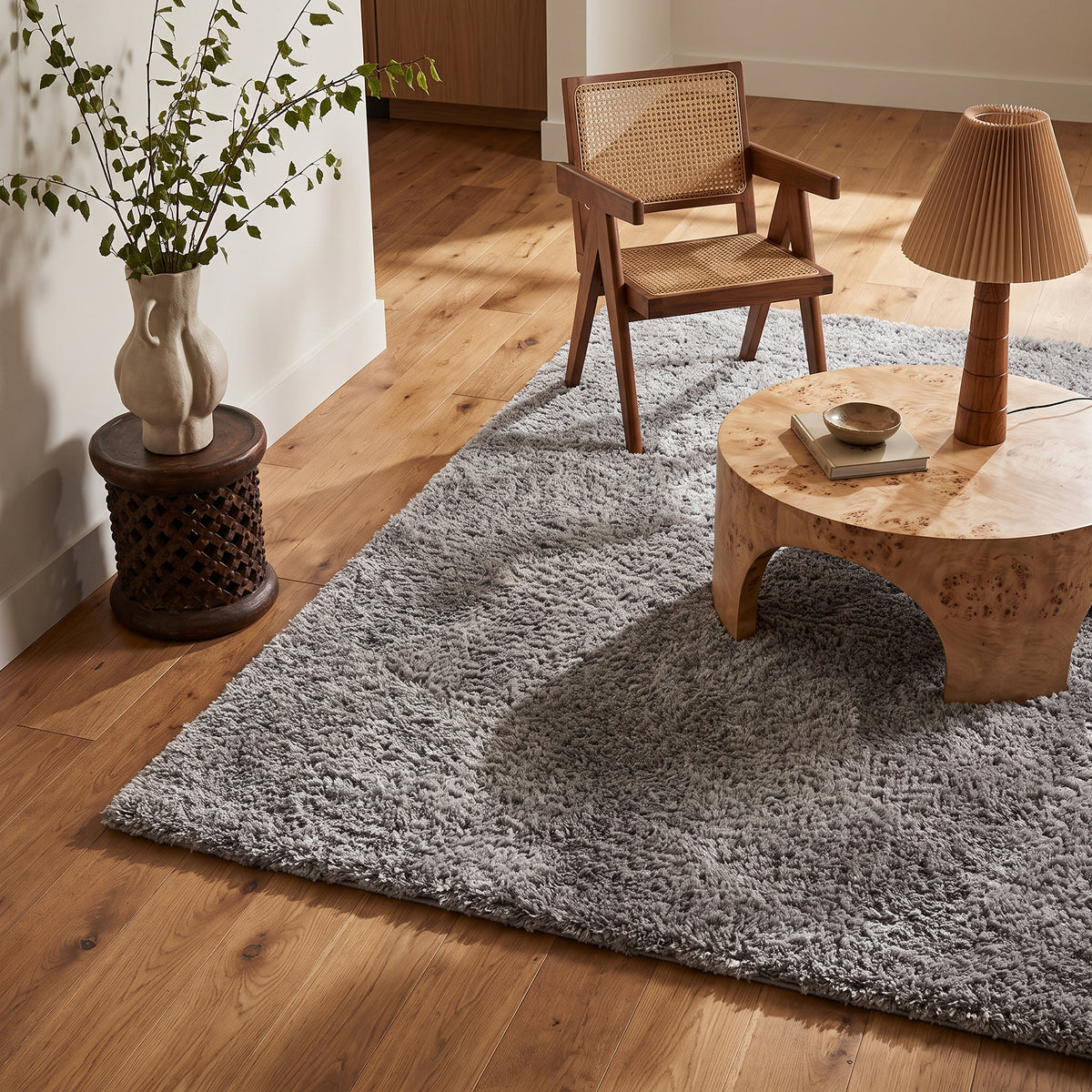 Asahi Solid Contemporary Grey Indoor Rug
