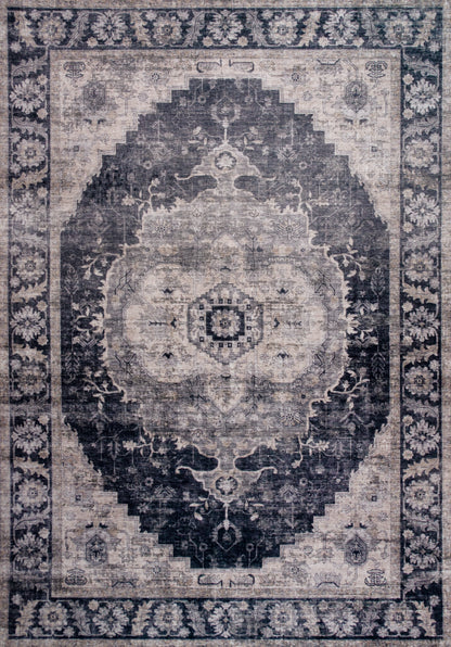 Aruba Traditional Distressed Black Rug