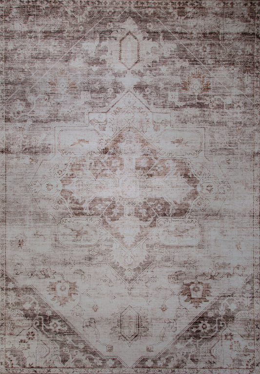 Aruba Traditional Distressed Brown Rug