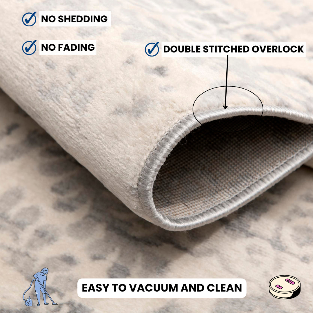Liora Damask Traditional Grey Indoor Rug-12