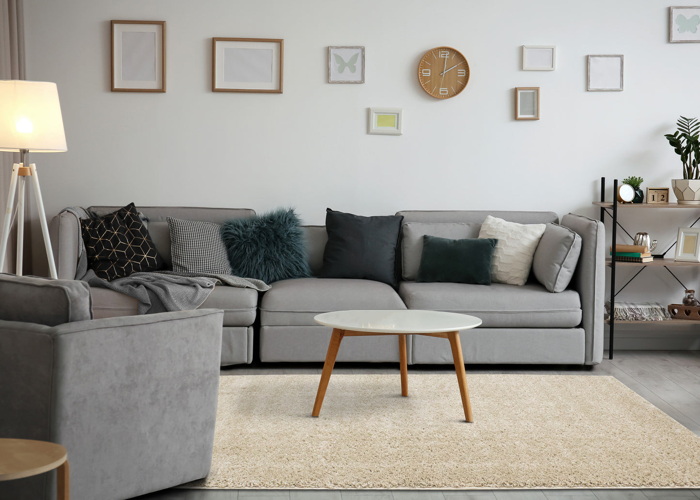 Modern Tonal Solid Beige Area Rug-2