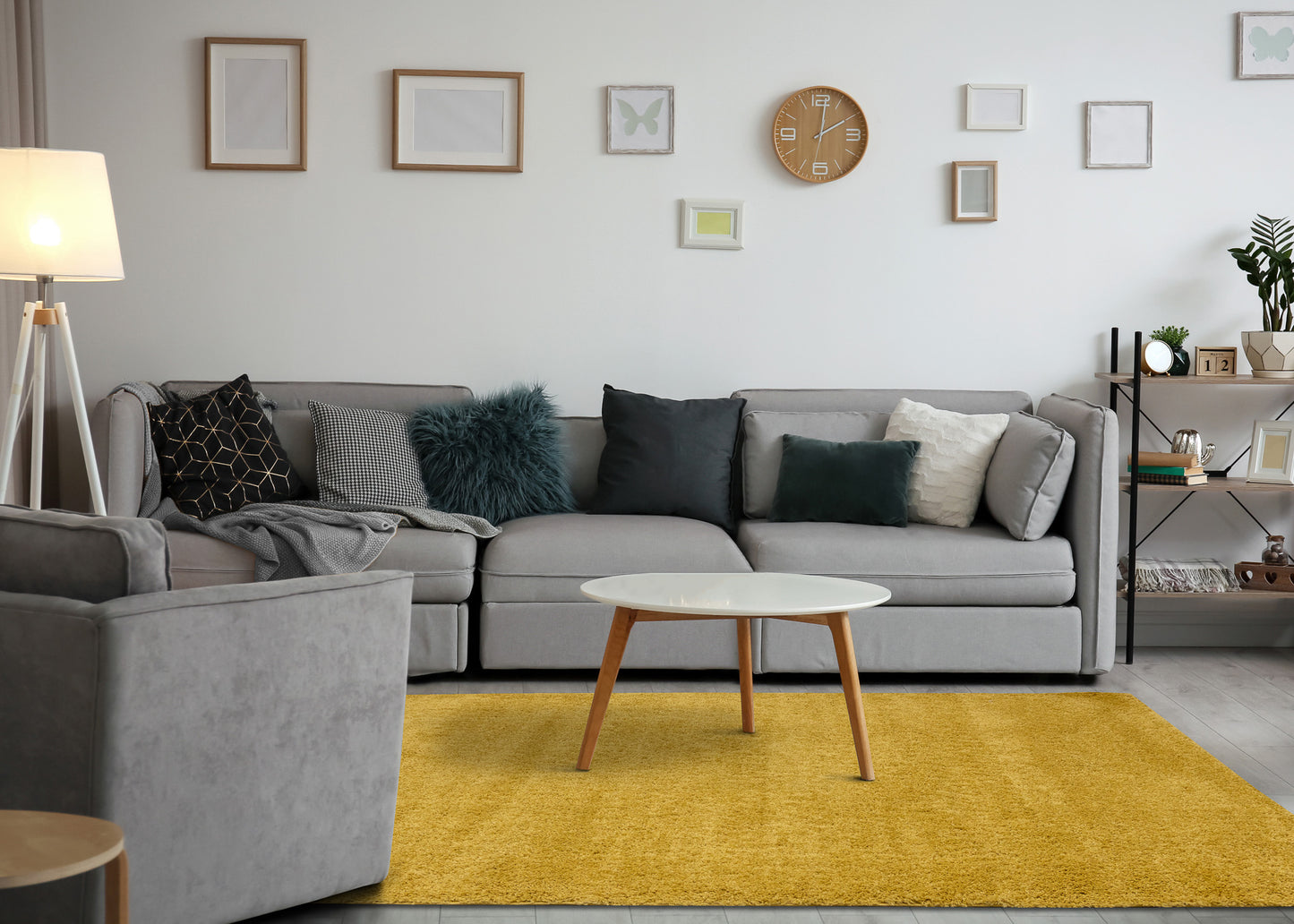 Modern Tonal Solid Yellow Area Rug