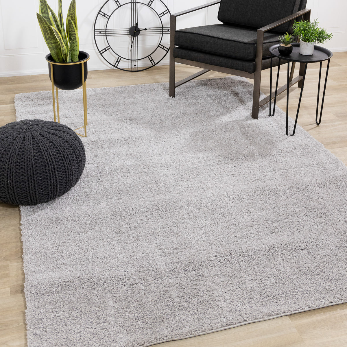 Modern Tonal Solid Grey Area Rug