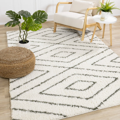 Contemporary Geometric Cream Area Rug