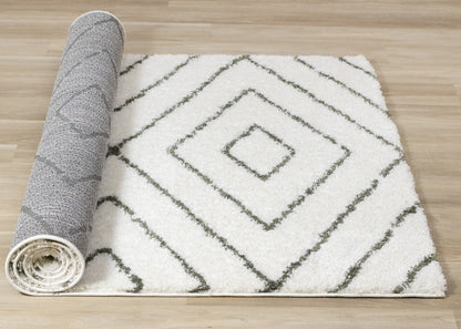 Contemporary Geometric Cream Area Rug