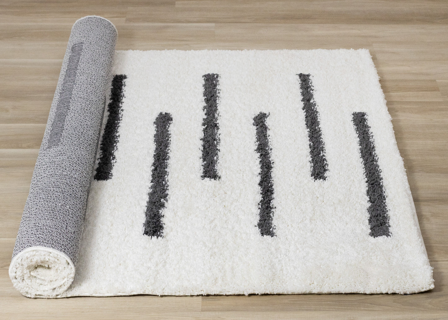 Contemporary Stripes Cream Area Rug-7