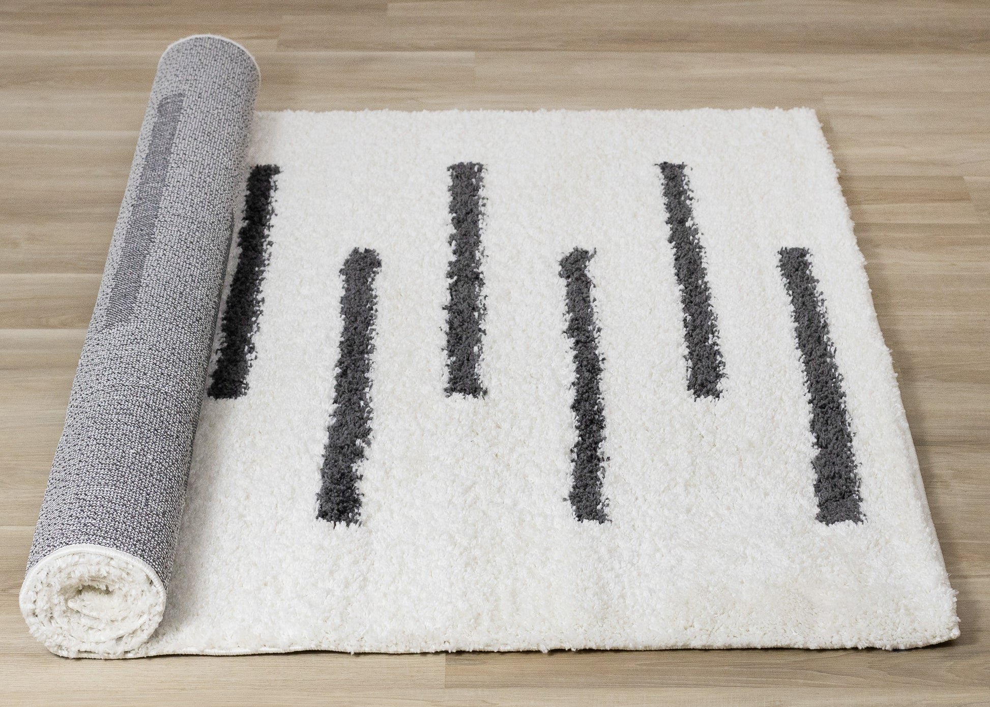 Contemporary Stripes Cream Area Rug-7
