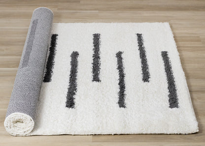 Contemporary Stripes Cream Area Rug-7