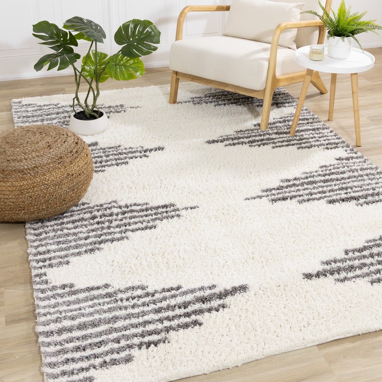 Mid-Century Geometric Cream Area Rug-2