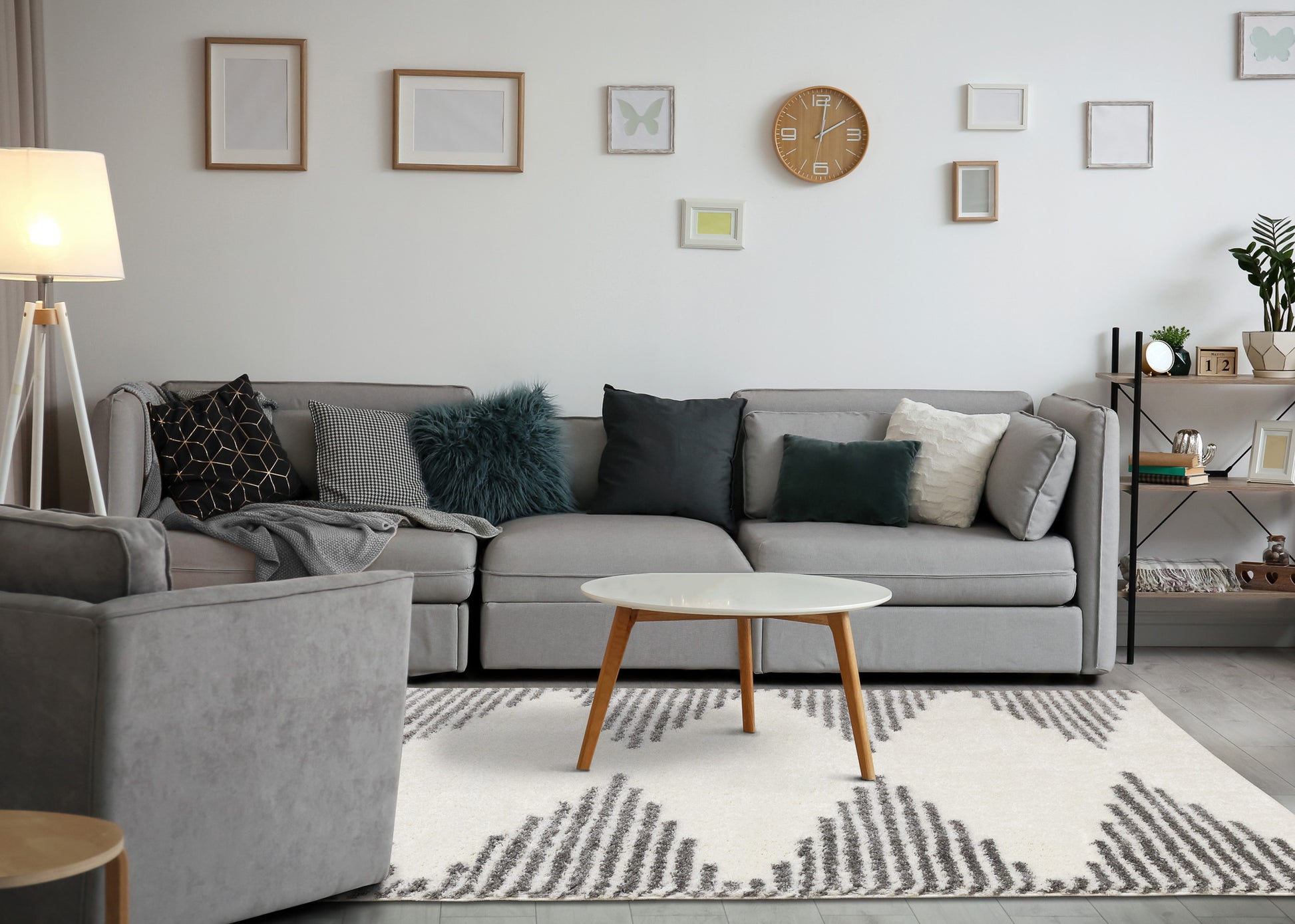 Mid-Century Geometric Cream Area Rug-3