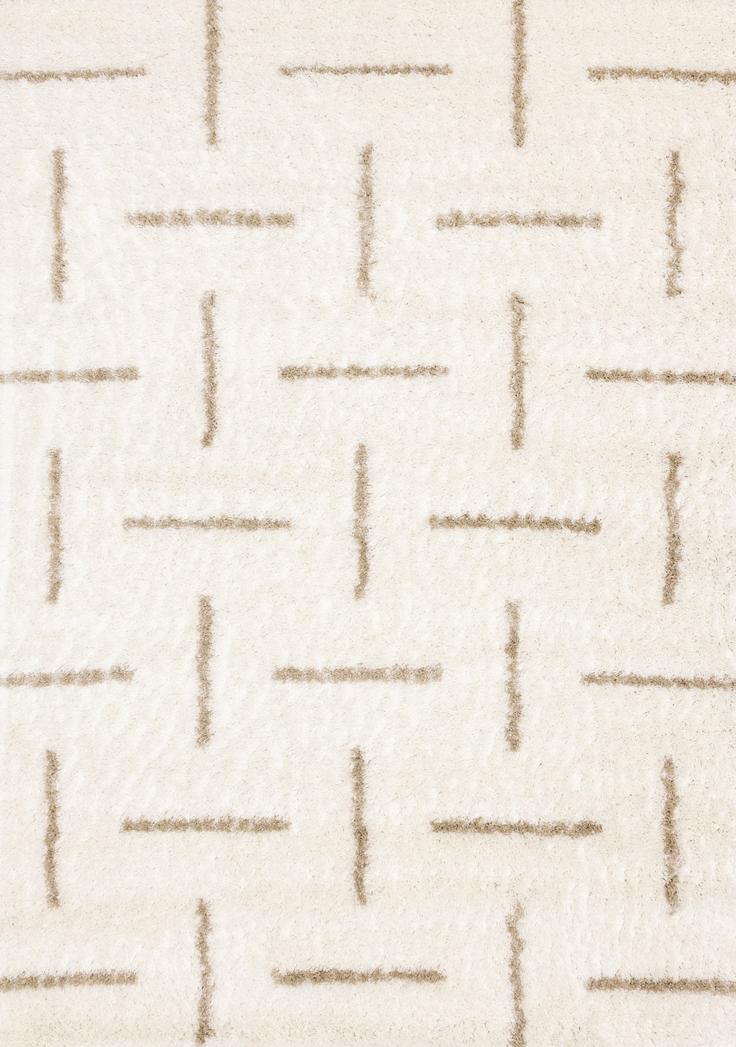 Contemporary Stripes Tonal Solid Cream Area Rug-1