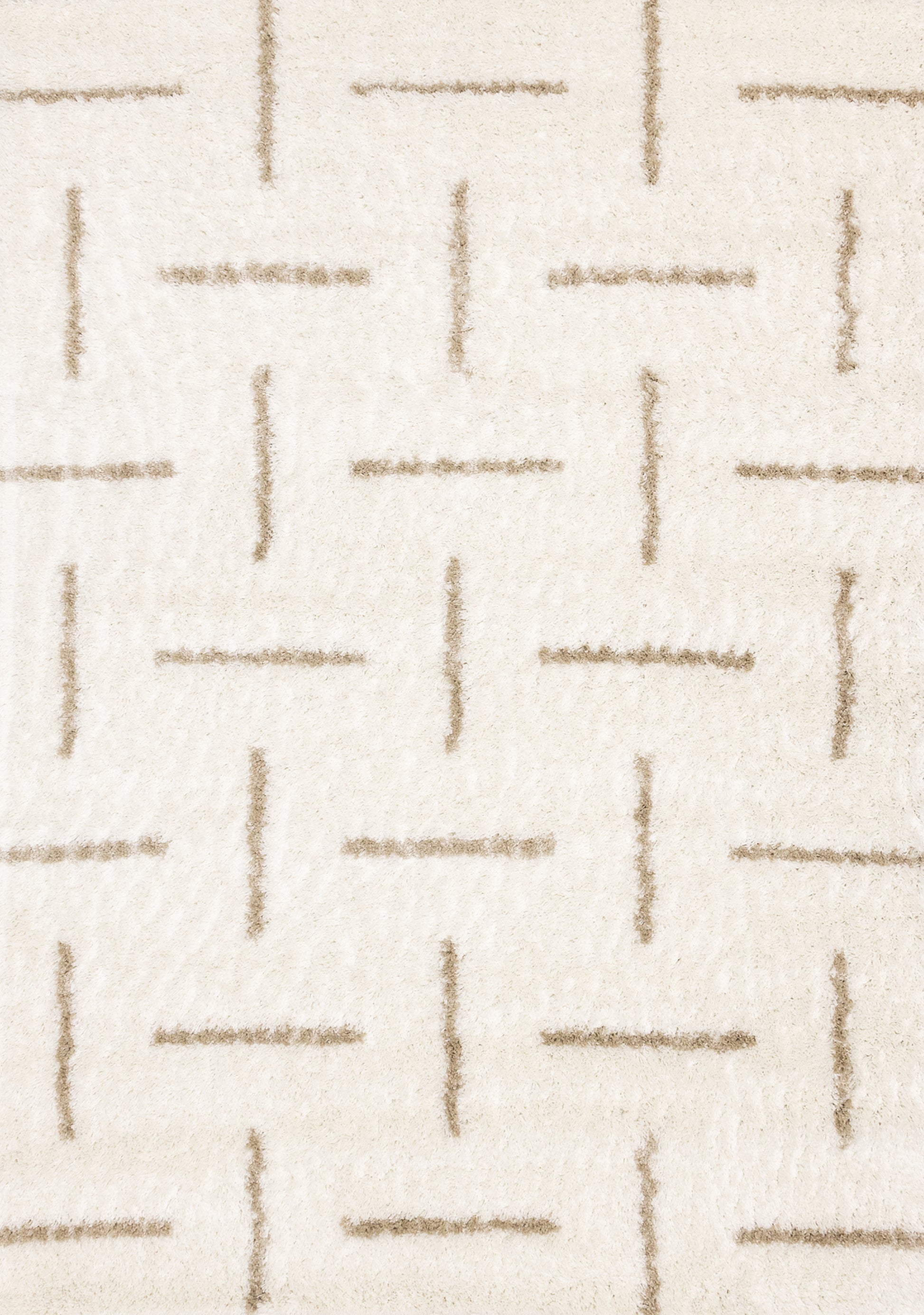 Contemporary Stripes Tonal Solid Cream Area Rug-1