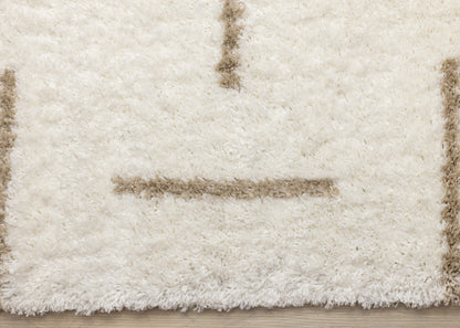 Contemporary Stripes Tonal Solid Cream Area Rug-8