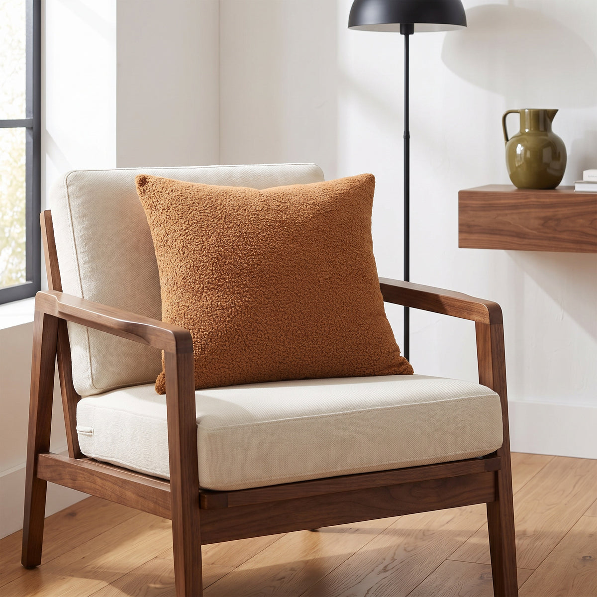 Orla Textured Tan Square Pillow