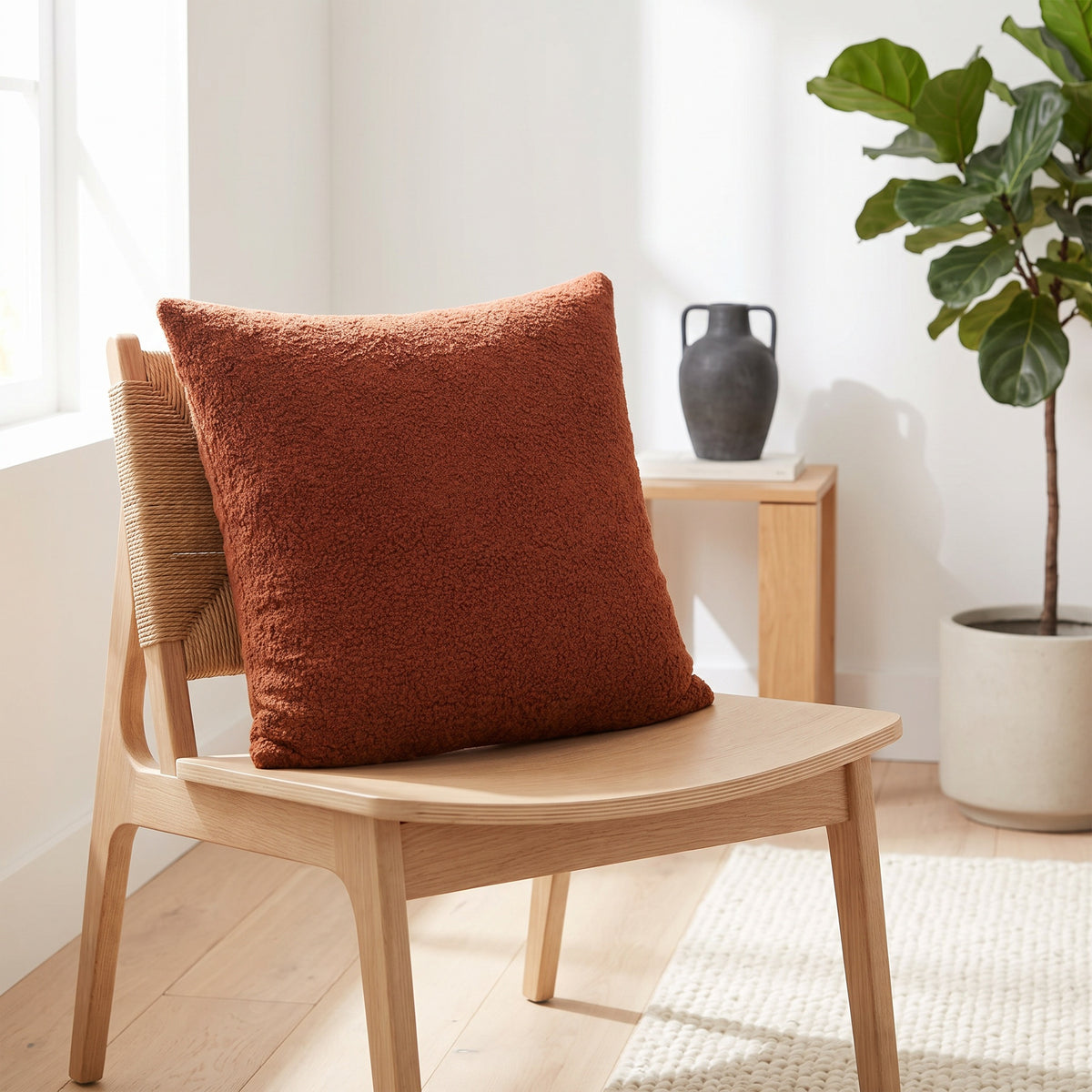 Orla Textured Rust Square Pillow