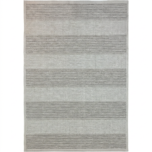 Abstract Modern Grey and Beige Outdoor Rug