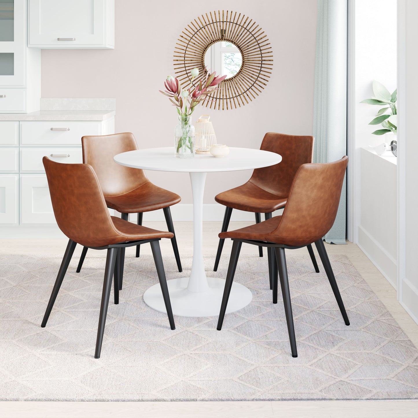 Chaise de salle à manger Daniel (lot de 2) marron vintage