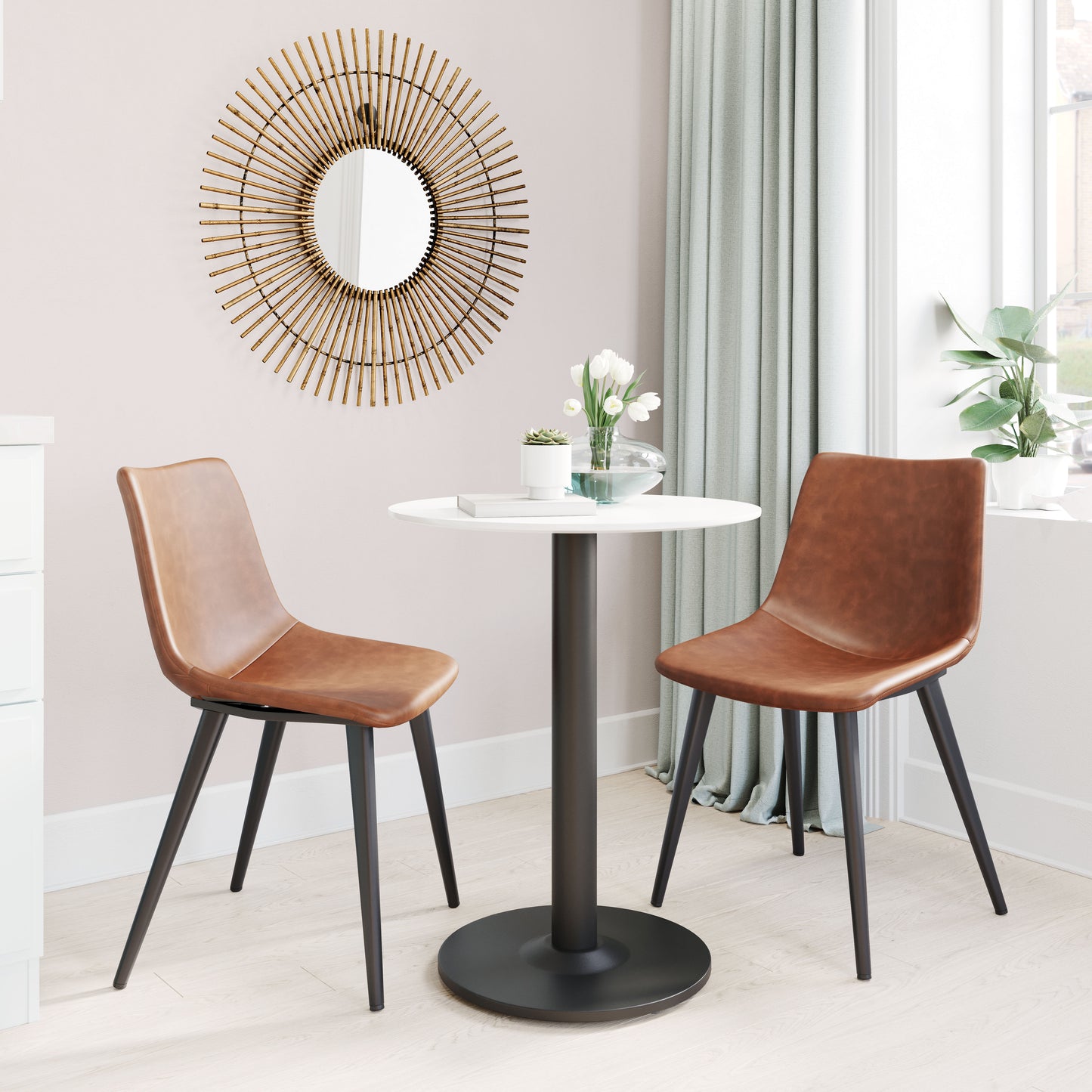Chaise de salle à manger Daniel (lot de 2) marron vintage