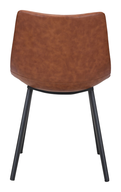 Chaise de salle à manger Daniel (lot de 2) marron vintage