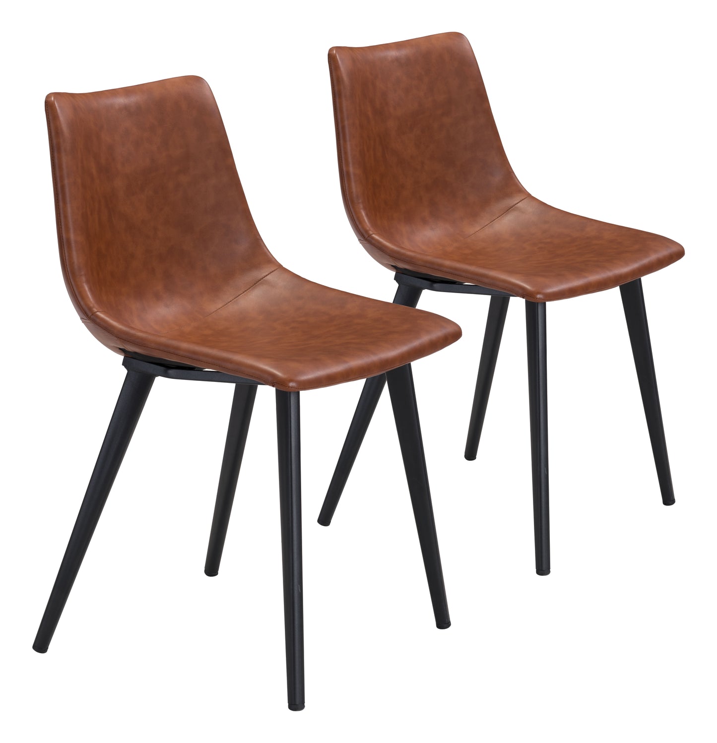 Chaise de salle à manger Daniel (lot de 2) marron vintage