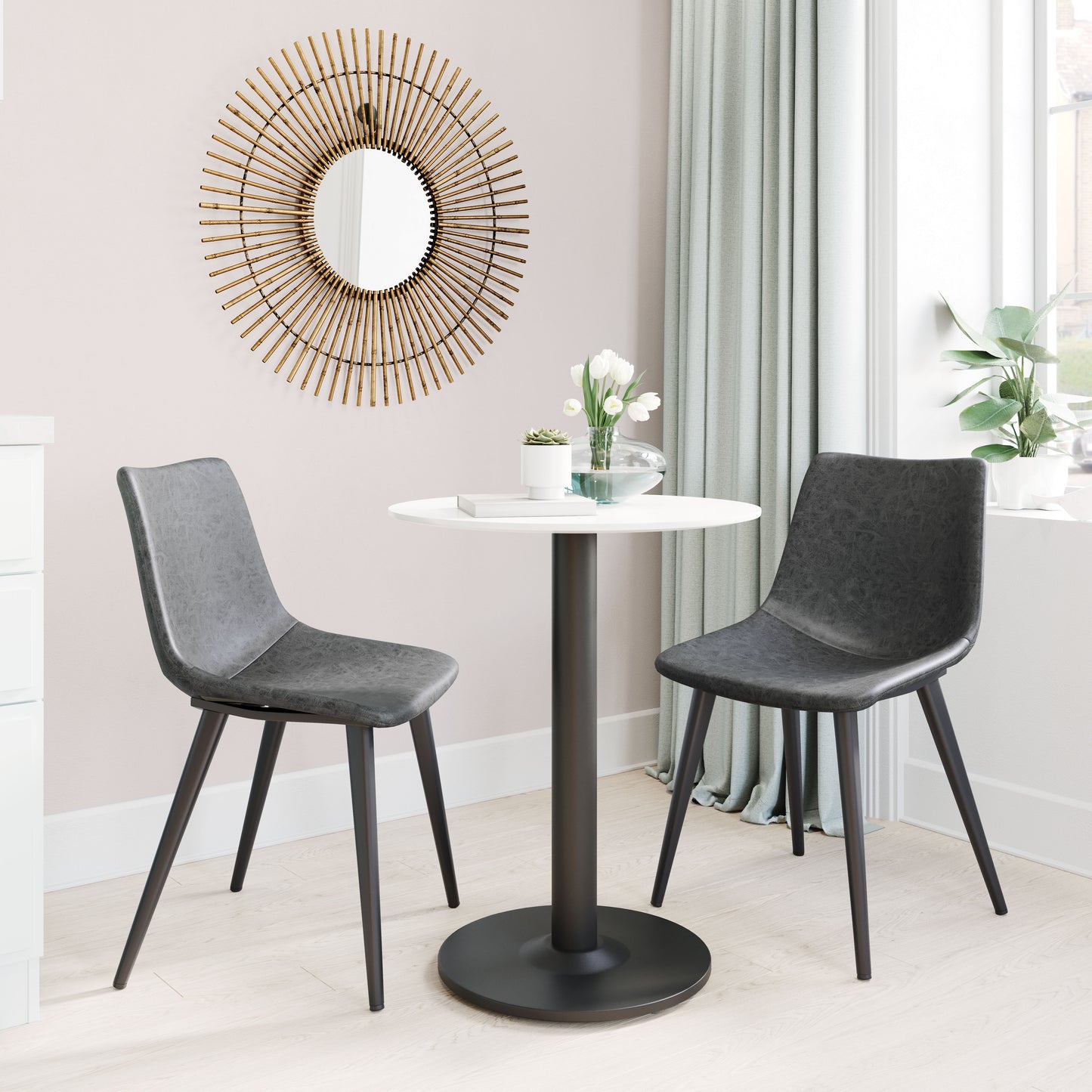 Chaise de salle à manger Daniel (lot de 2) noire vintage
