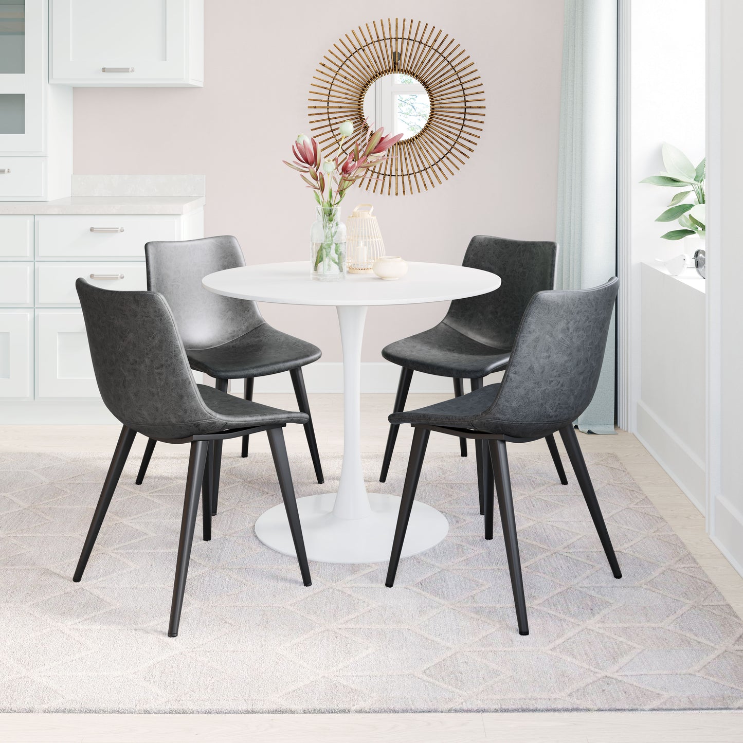 Chaise de salle à manger Daniel (lot de 2) noire vintage
