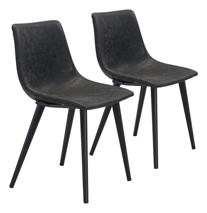Chaise de salle à manger Daniel (lot de 2) noire vintage