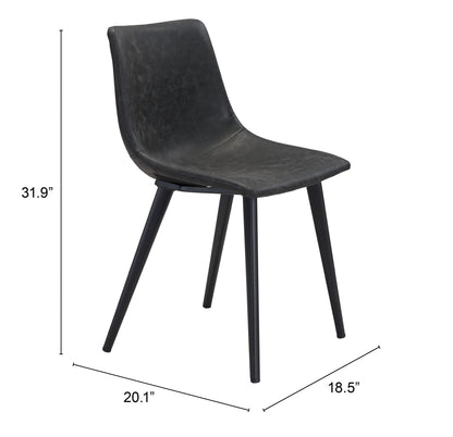 Chaise de salle à manger Daniel (lot de 2) noire vintage