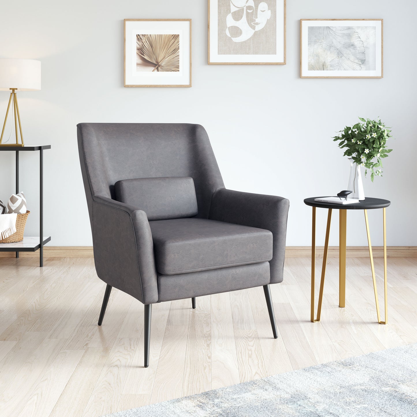 Fauteuil d'appoint Ontario noir vintage