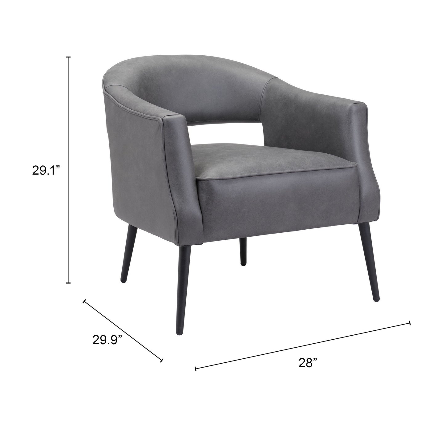 Fauteuil d'appoint Berkeley gris vintage