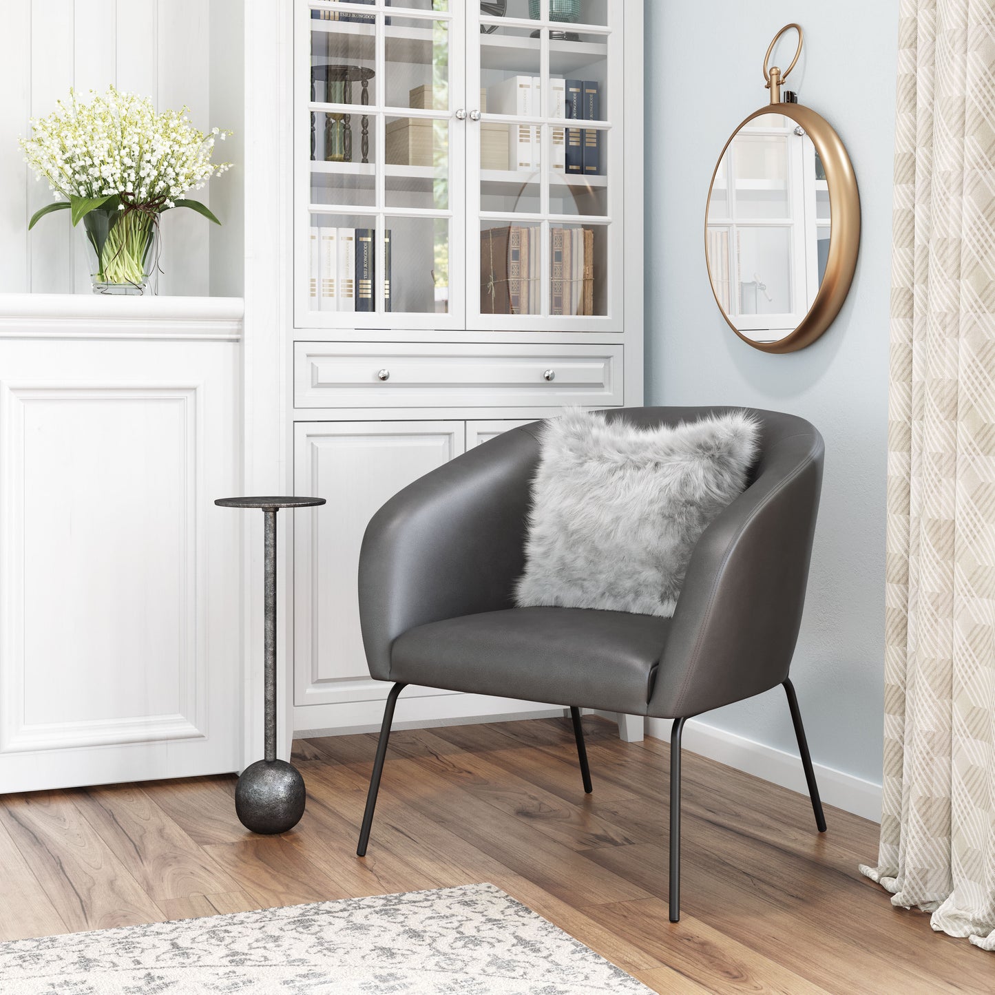 Fauteuil d'appoint Quinten gris vintage
