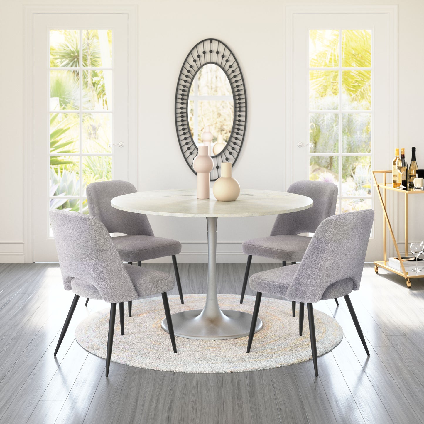 Dining Chair (Set of 2) Gray - Modern & Ergonomic Seating for Home & Office