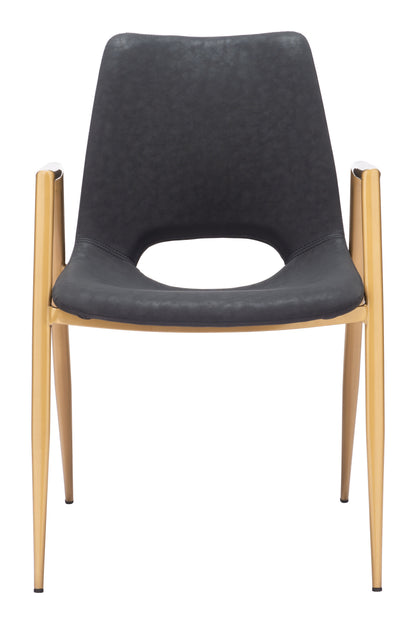 Dining Chair (Set of 2) Black & Gold - Modern & Ergonomic Seating for Home & Office