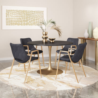 Dining Chair (Set of 2) Black & Gold - Modern & Ergonomic Seating for Home & Office