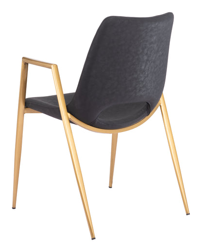 Dining Chair (Set of 2) Black & Gold - Modern & Ergonomic Seating for Home & Office