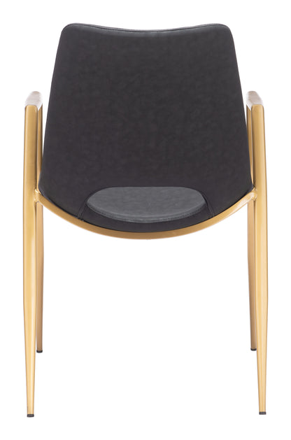 Dining Chair (Set of 2) Black & Gold - Modern & Ergonomic Seating for Home & Office