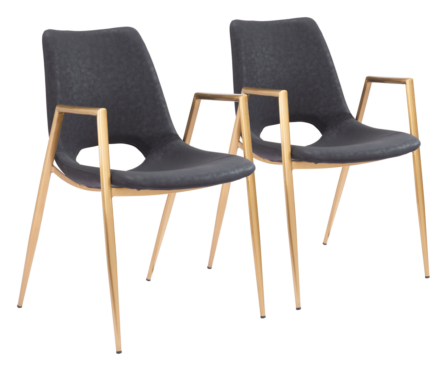 Dining Chair (Set of 2) Black & Gold - Modern & Ergonomic Seating for Home & Office