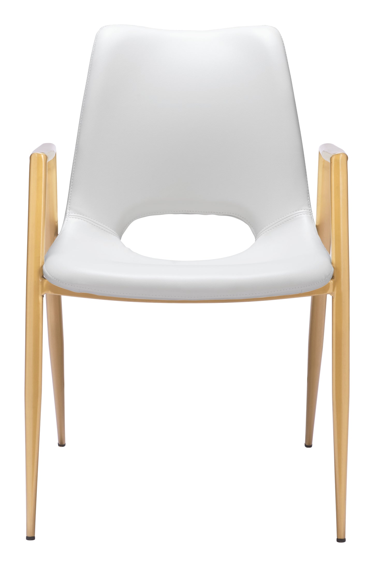 Dining Chair (Set of 2) White & Gold - Modern & Ergonomic Seating for Home & Office