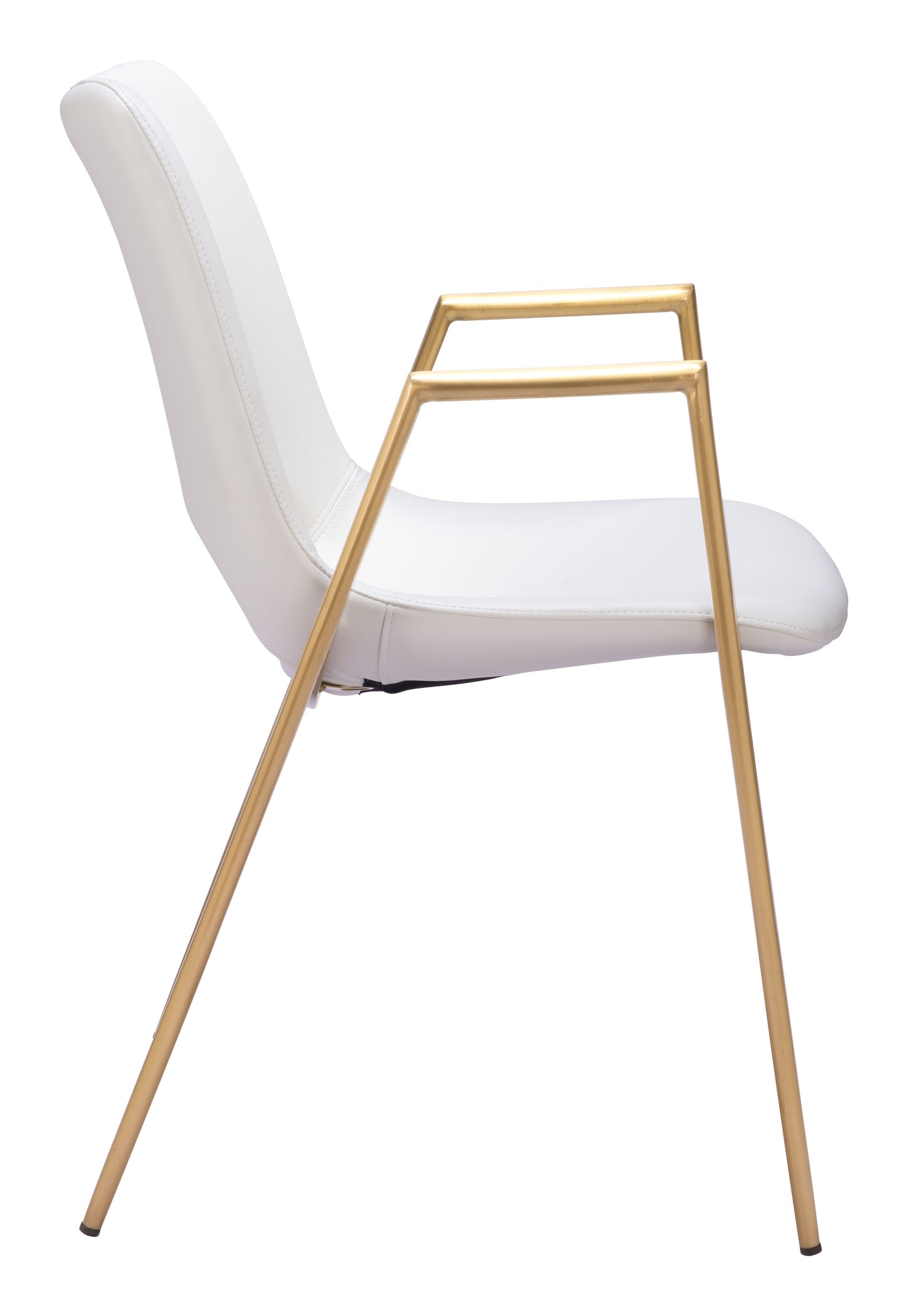 Dining Chair (Set of 2) White & Gold - Modern & Ergonomic Seating for Home & Office