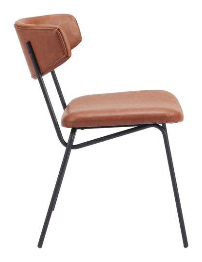 Chaise de salle à manger Charon (lot de 2) marron vintage