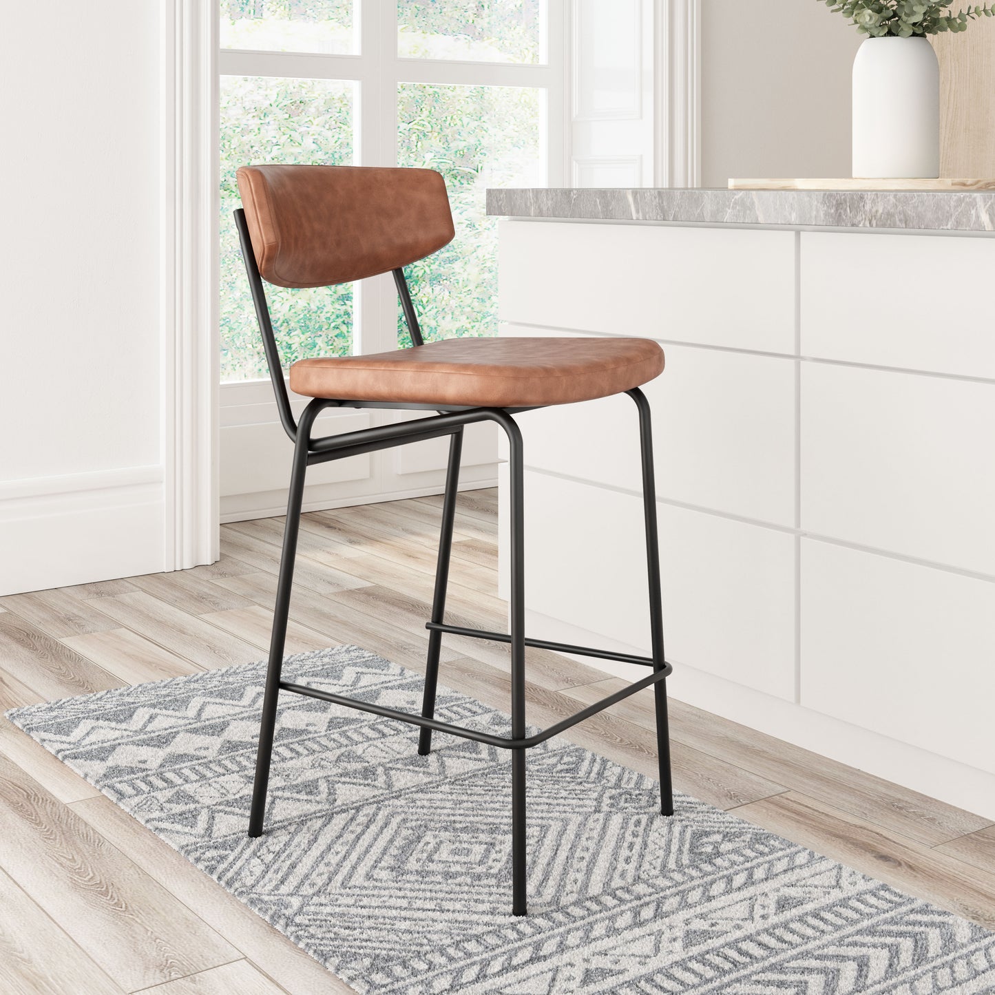 Tabouret de bar Charon (lot de 2) marron vintage