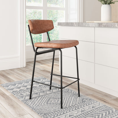 Tabouret de bar Charon (lot de 2) marron vintage