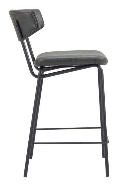 Tabouret de bar Charon (lot de 2) noir vintage