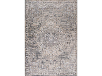 Rawda Oriental Traditional Grey and Beige Indoor Rug-3