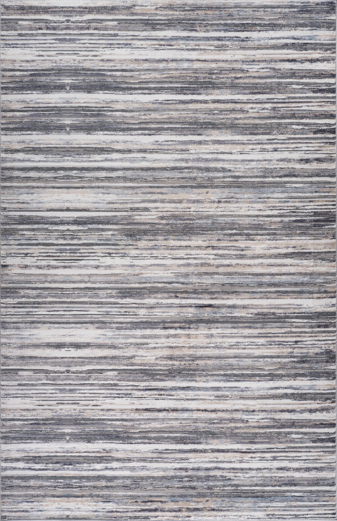 Esker Striped Contemporary Blue and Grey Indoor Rug