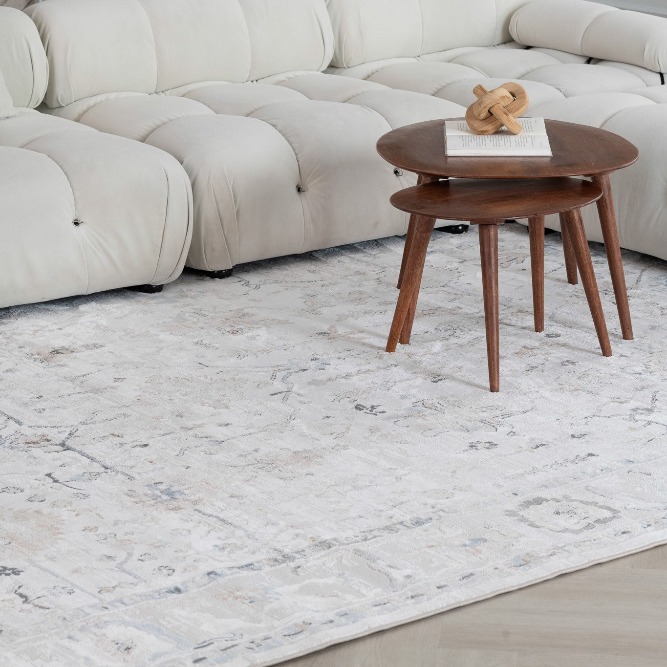 Atlas Scandinavian Distressed Beige Rug