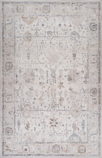 Wiam Distressed Medallion Traditional Beige and Ivory Indoor Rug-3