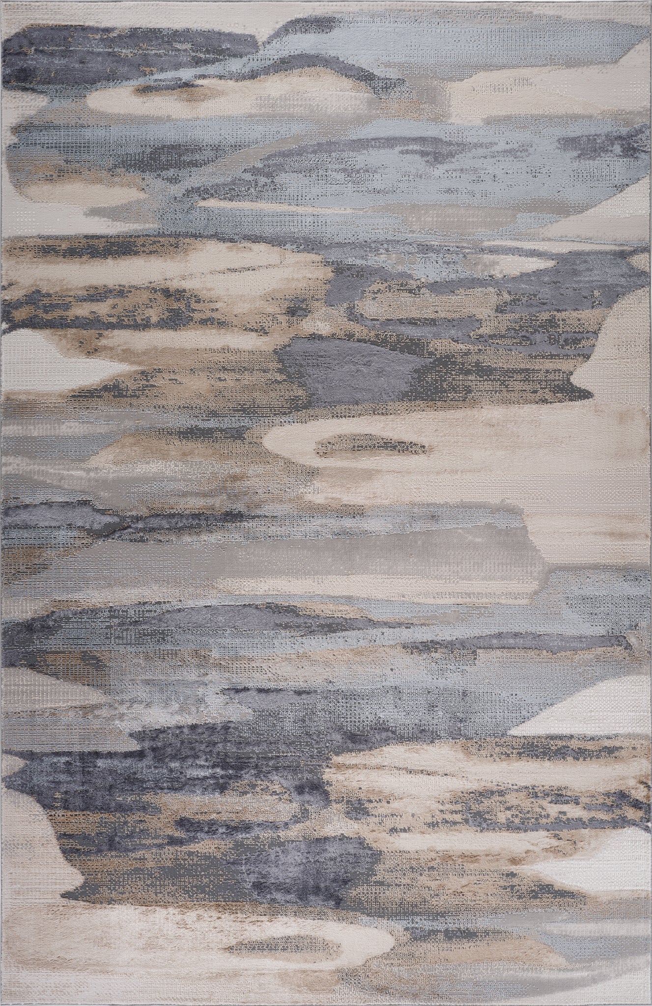 Aeris Abstract Contemporary Blue and Beige Indoor Rug-3