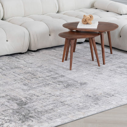 Atlas Scandinavian Distressed Grey Rug